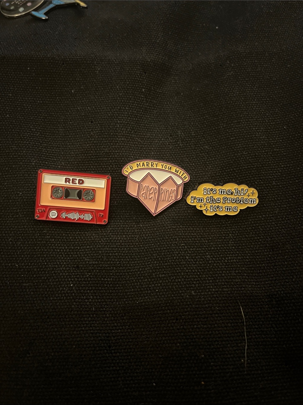 Taylor Swift Music Cassette Enamel Pin Set - Red, Pink & Yellow